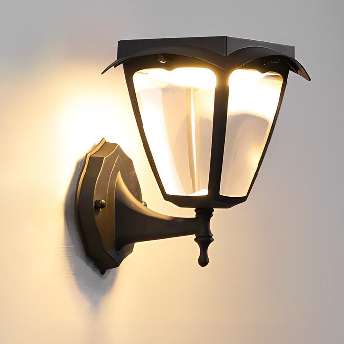 Square Dimmable LED Intelligent Black Modern Solar Outdoor Wall Lights
