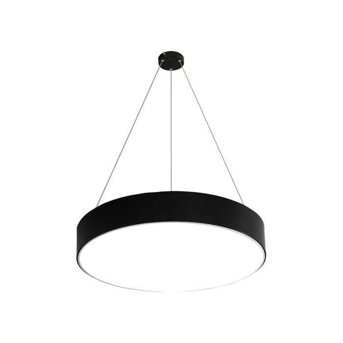 Round-panel LED Pendant Light for Commercial Spaces. Black/White