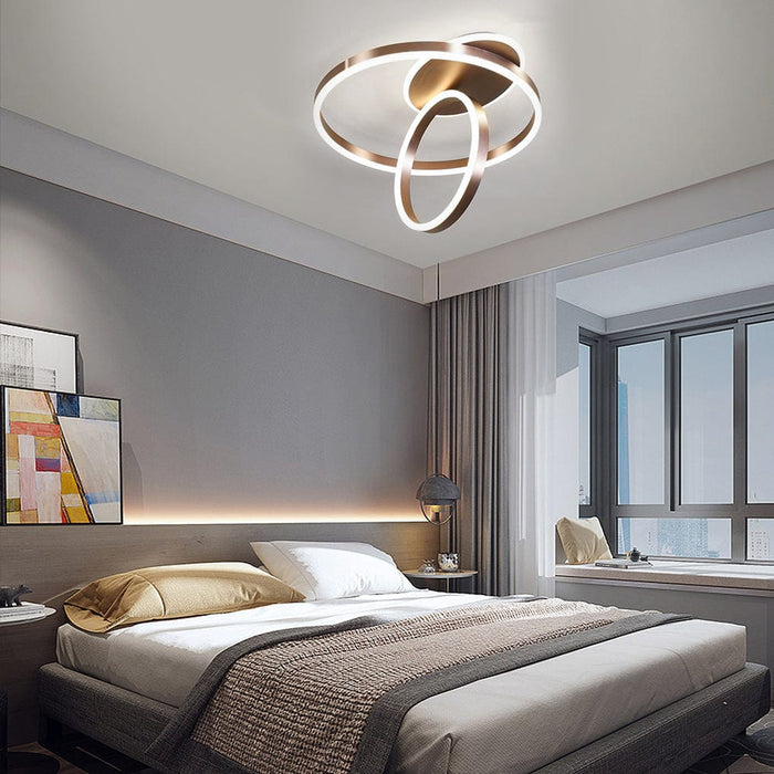 Dual Rings LED Modern Flush Mount Ceiling Lighting Chandeliers Light