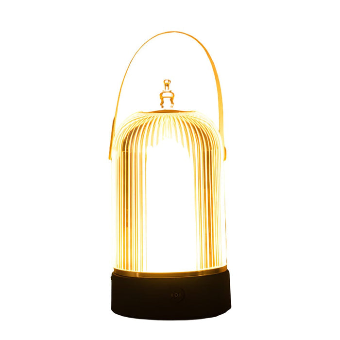Portable Acrylic Cage Table Lamp LED Warm Desk Lantern