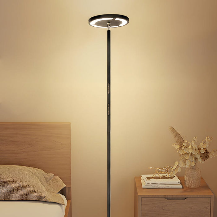 66.5'' Iron Round Adjustable Head Torchiere Floor Lamps Dimmable with Remote LED RGB Standing Lamp