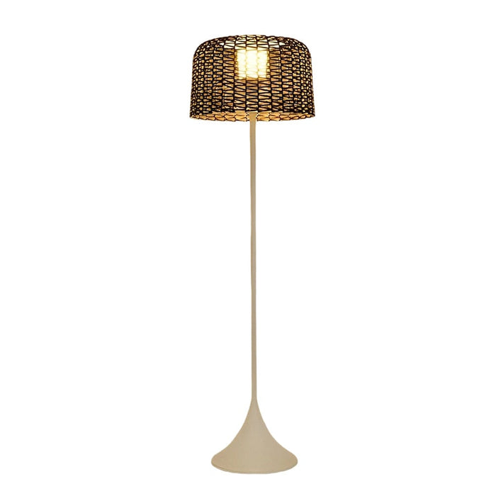 67'' Mesh Stainless Steel Perforated Outdoor Floor Lamp Solar Powered Standing Lamp