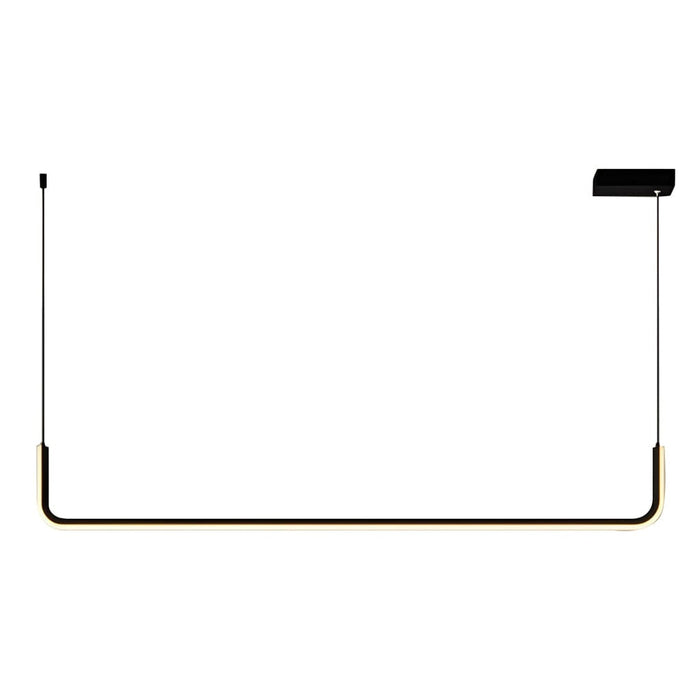 Minimalist Strip Three Step Dimming LED Black Nordic Chandelier Pendant Light
