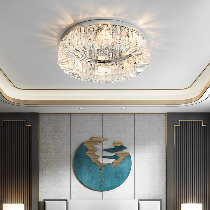 Traditional Circular Crystal LED Nordic Ceiling Light Flush Mount Lighting