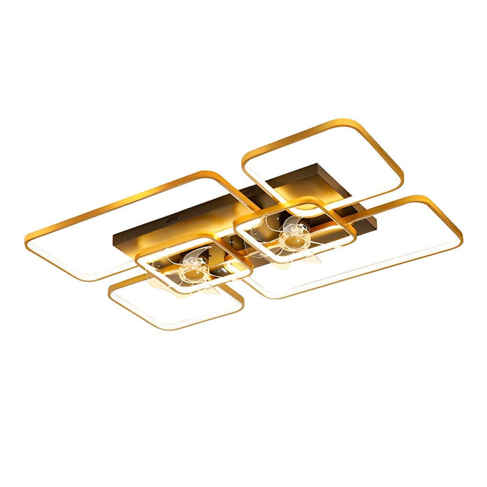 Rectangular Geometric LED Creative Nordic Invisible Ceiling Fan Lights
