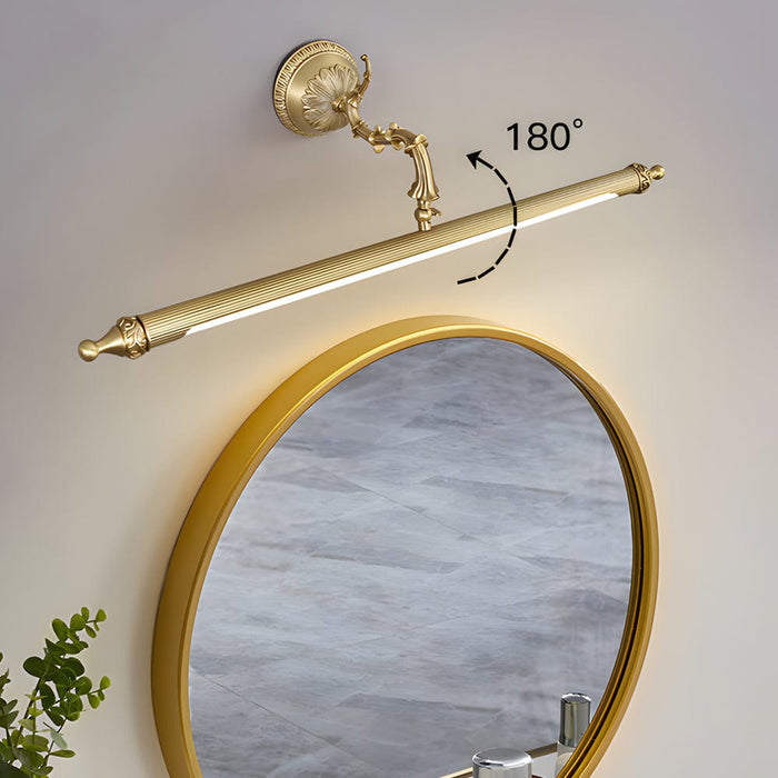 Antique Copper Linear 180° Adjustable Dimmable LED Vanity Light for Bathroom
