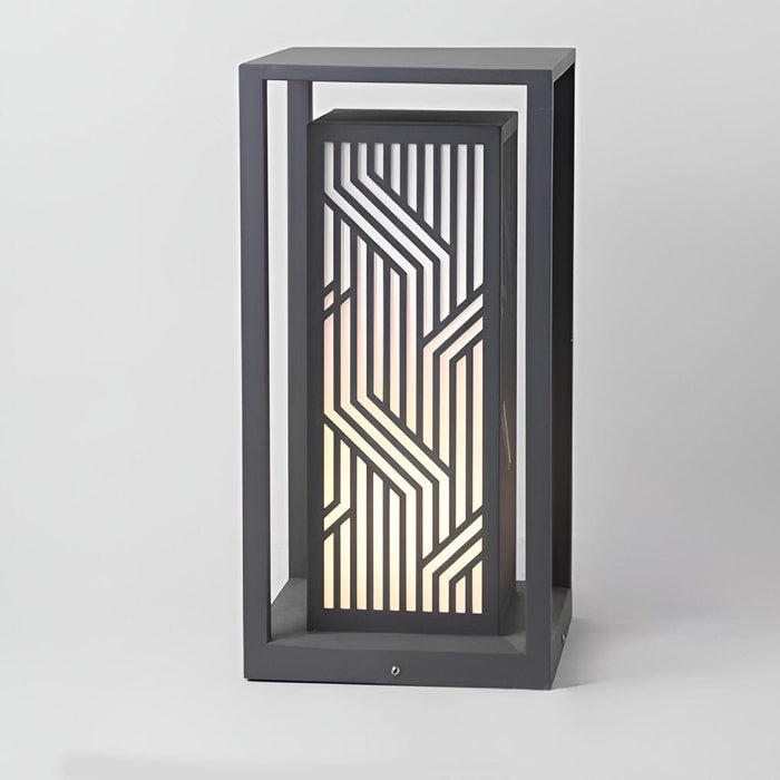 Retro Square Waterproof LED Gray Modern Outdoor Path Lights Post Lights