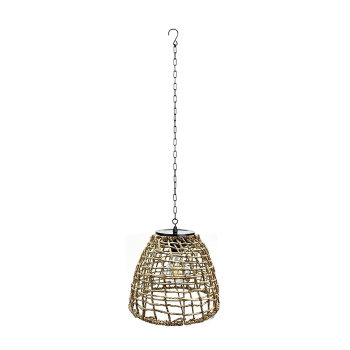 Rattan Iron Waterproof LED Intelligent Solar Lights Outdoor Chandelier
