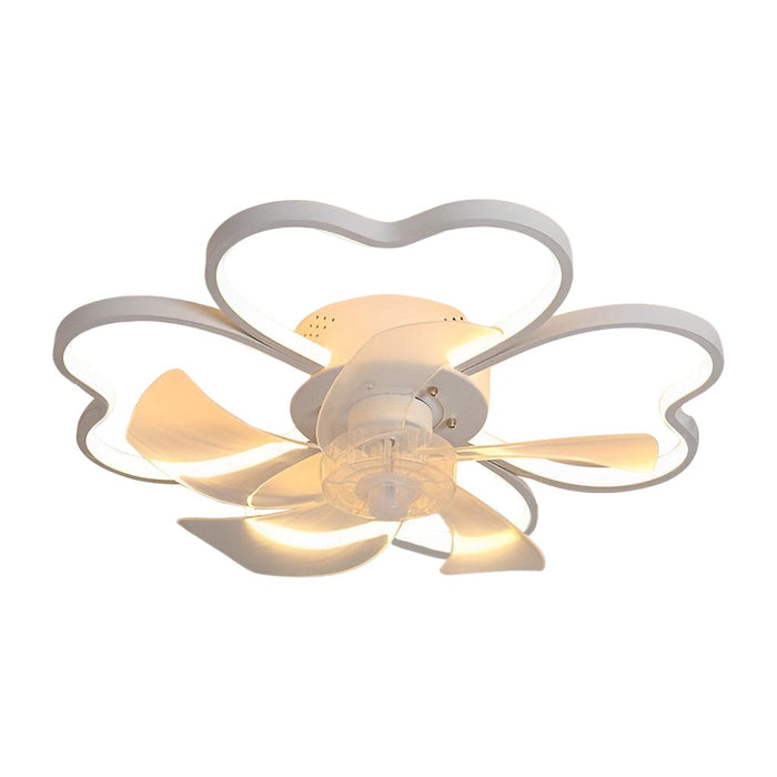 Hearts Flower Mute Intelligent Dimmable Timed Nordic Ceiling Fan Light
