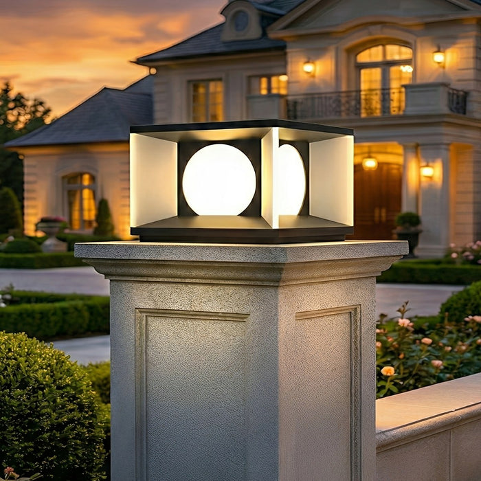 Square Solar Post Cap Light for Decks - Modern LED Fence Post Cap Light, Outdoor Garden Pathway Lighting