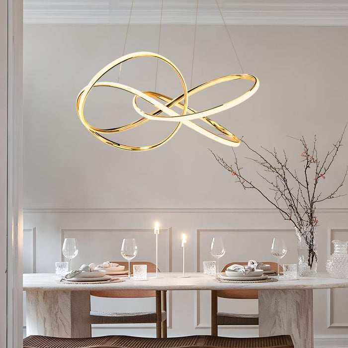 Creative Circular Curved Lines LED 3 Step Dimming Modern Chandelier