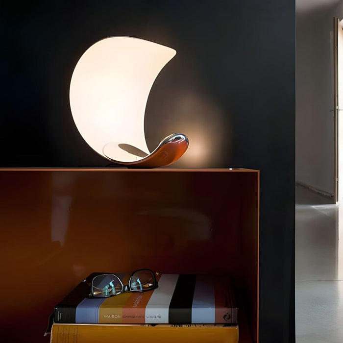 Aluminum Curved Moon Shaped Curl D76 LED Table Lamp Touch Dimming Desk Lamp