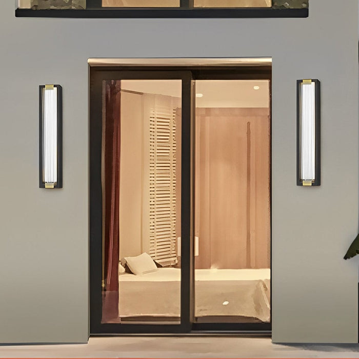 Rectangular Strip Waterproof LED Black Modern Porch Lights Wall Sconces
