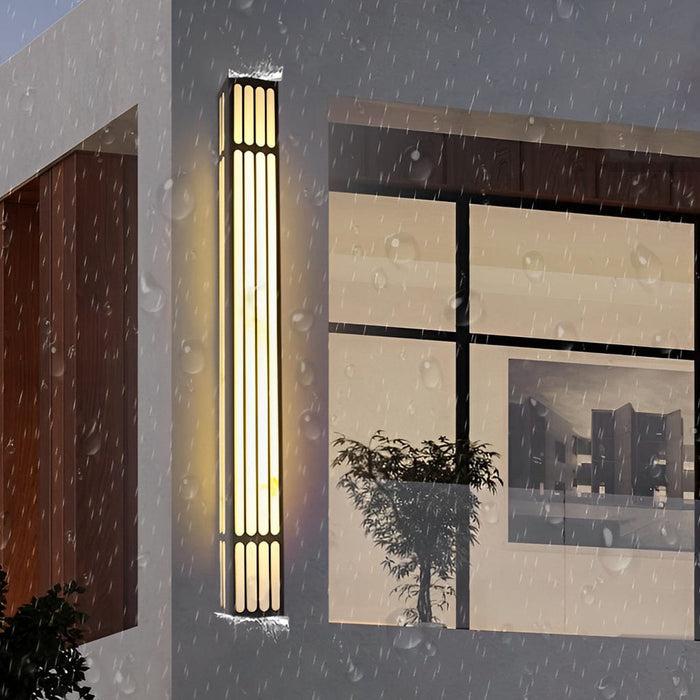 31.5 In. Long Strip Rectangular Waterproof Black Outdoor Wall Lamp
