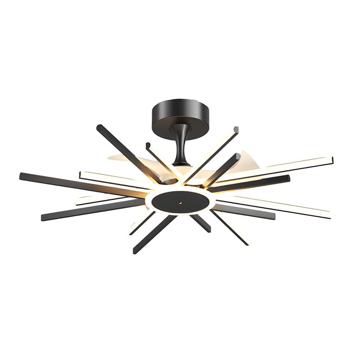 Spiral Linear Modern LED Ceiling Fan in Black/Gold - Silent Fan Light Fixture