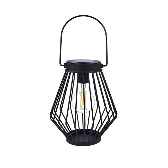 Waterproof Iron LED Portable Black Modern Solar Outdoor Lanterns Floor Lamp