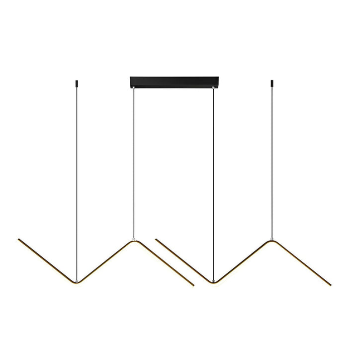 Wavy Linear 3 Step Dimming LED Nordic Chandelier Pendant Light Hanging Lamp