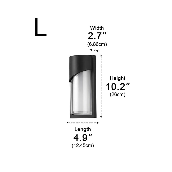 Hardwired LED Outdoor Wall Sconce, Waterproof Aluminum Exterior Light for Porch/Patio/Entryway
