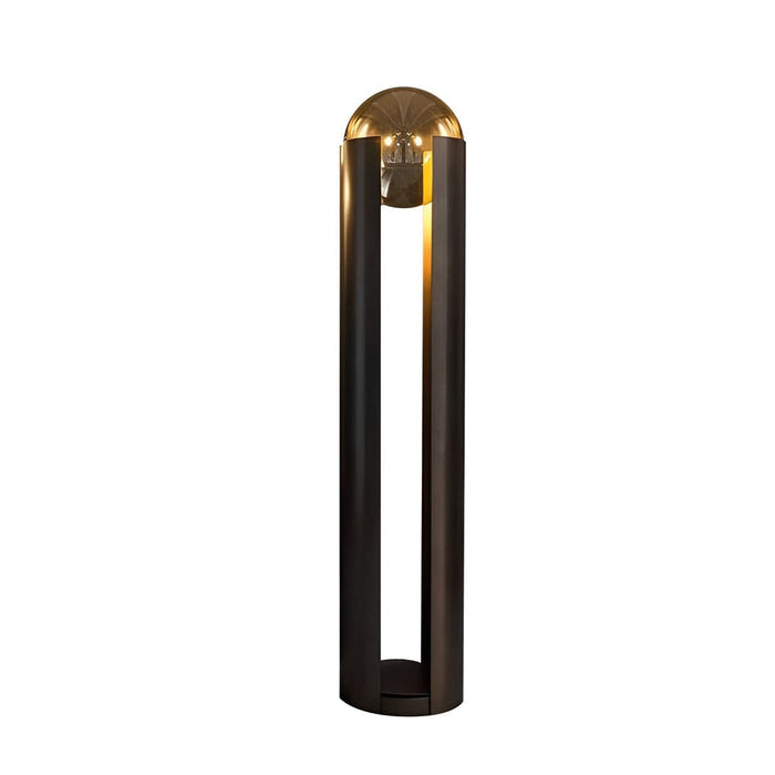 Dia 9.8'' Column Novelty Softwing Table Lamp with Amber Glass Ball shade