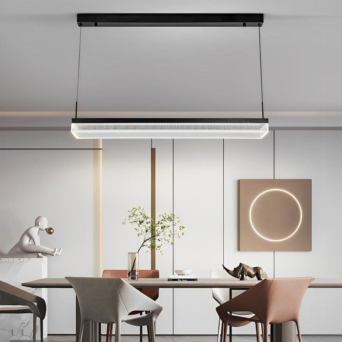Rectangular Frame 3 Step Dimming Dimmable with Remote Modern Chandelier