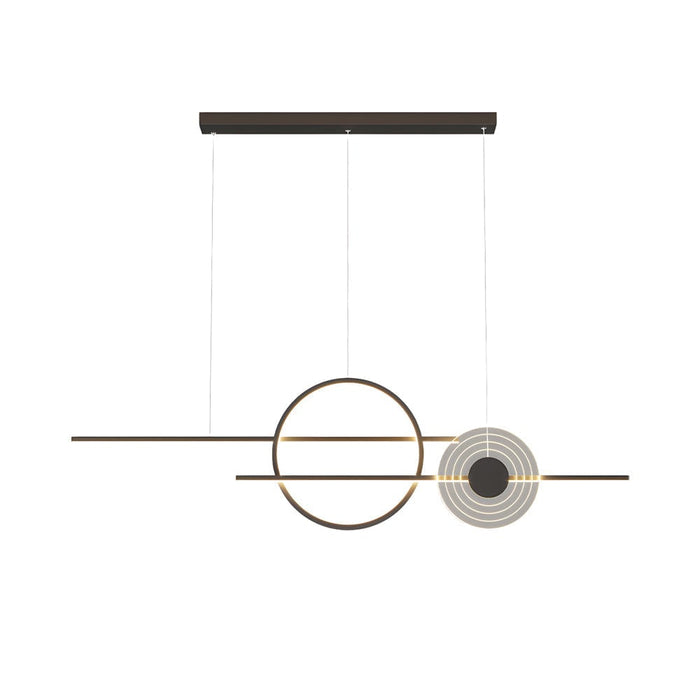 39.4'' Dimmable Ring Linear LED Island Chandeliers for Dining Room. Black/White