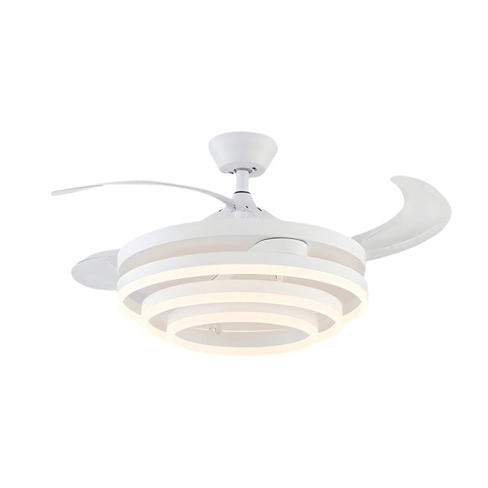 Modern 41 Retractable Ceiling Fan with LED Lights and Remote Control