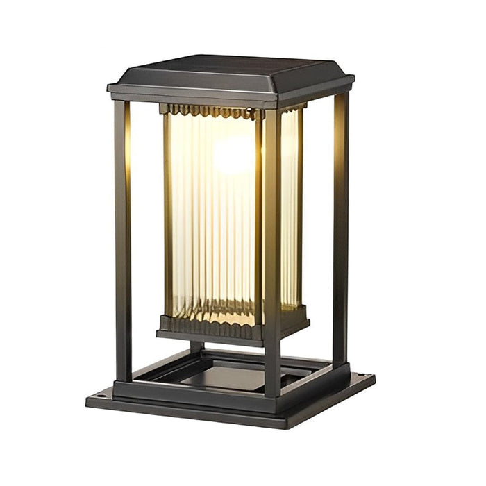 Square Waterproof Intelligent Light Control Black Solar Lawn Lights