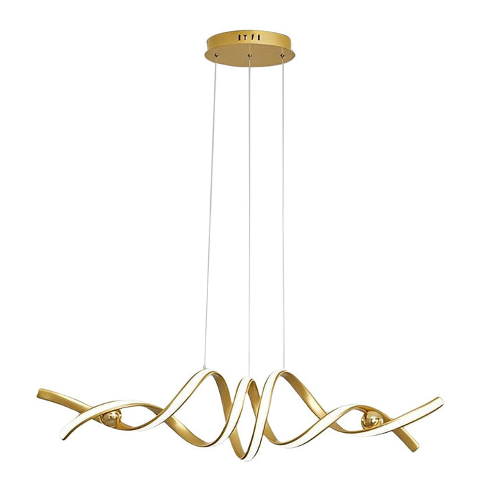 Wave Strip Twisted Creative Stepless Dimming LED Nordic Chandelier Light