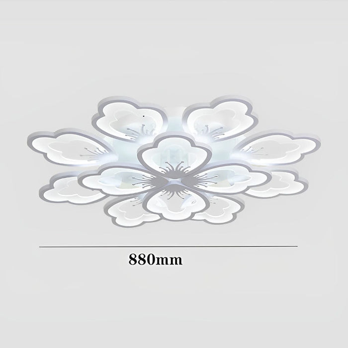 Flower Shaped Dimmable LED White Nordic Chandelier Light Flush Mount Lighting