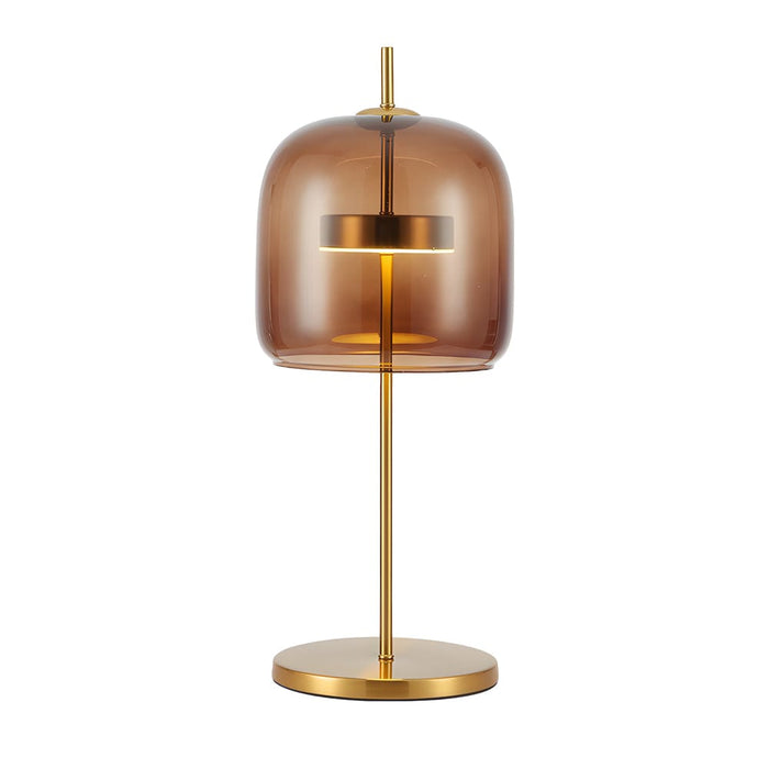 Jube Glass Lampshade table Lamp Smoky. Burned Earth Bedroom Lamp