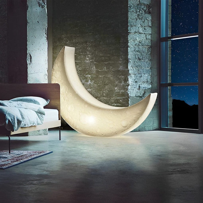Resin Moon Chaise Longue Recliner Decor LED Modern Outdoor Floor Lamp