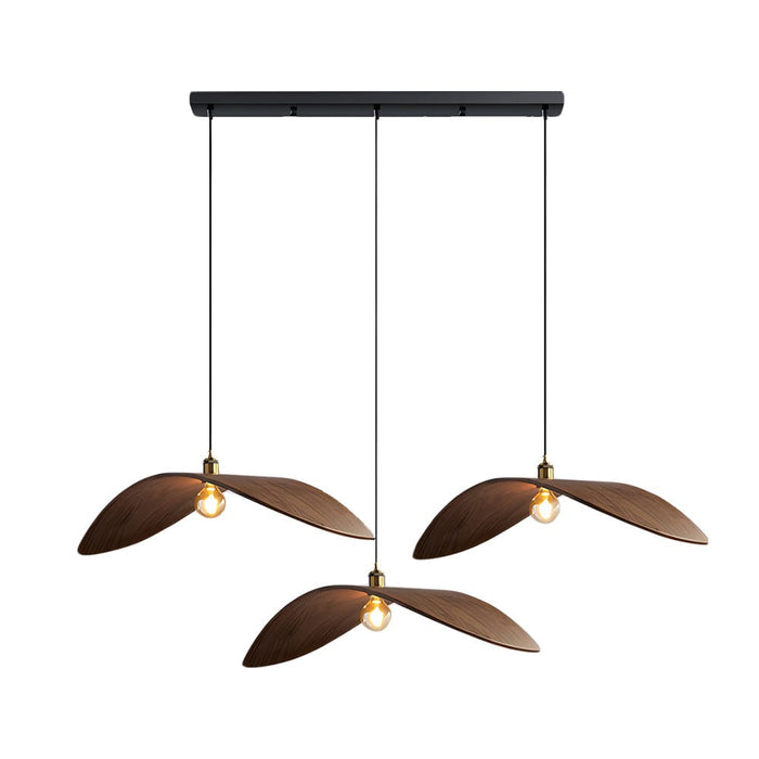 Wabi-Sabi Creative Walnut Wood Leaf Hardware Retro Minimalist Chandelier