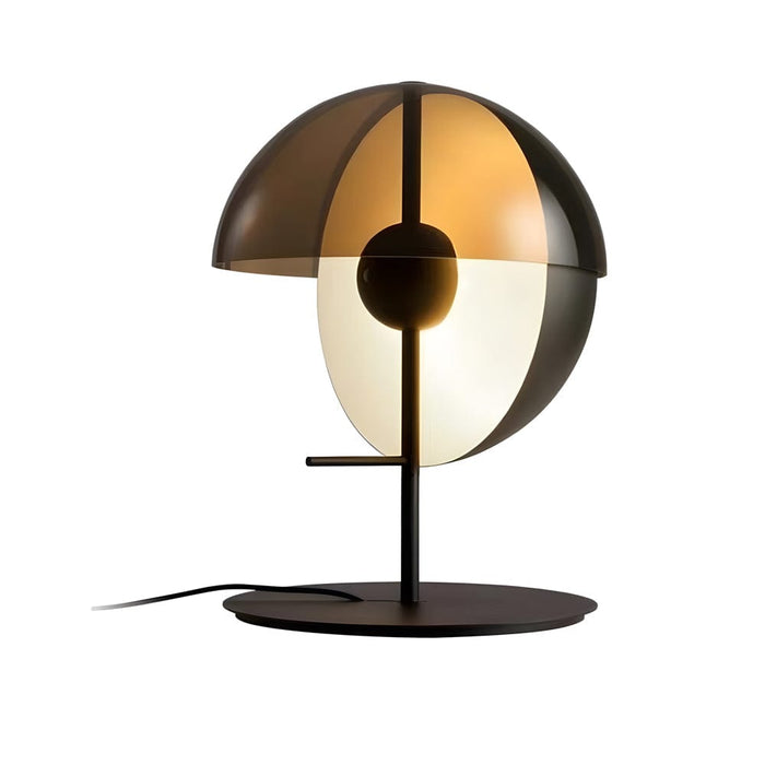 Theia Table Lamp with Vertical Semi-Sphere and Horizontal Smoked Shade