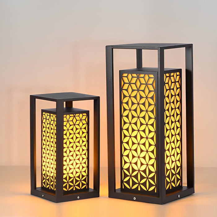 Unique Flower Pattern Waterproof Black Modern LED Lawn Lamp Path Lights