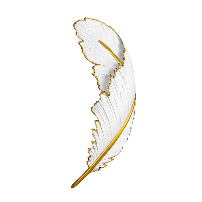 Creative Resin Feathers 3D Decor LED Dimmable White Wall Sconces Light