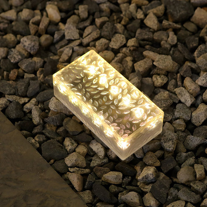 2Pcs Solar Brick Lights for Modern Outdoor Ambiance - Rectangular