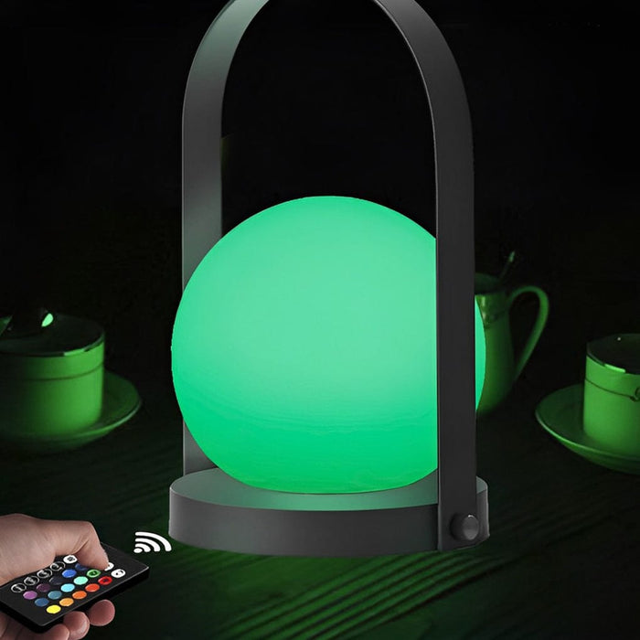 Portable Round Ball USB Rechargeable LED RGB Rotatable Table Lamp with Remote