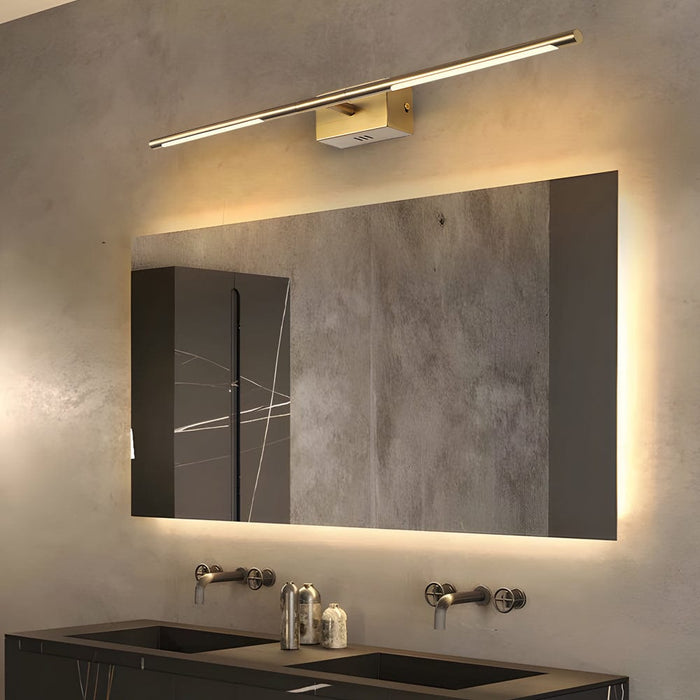 Efficient LED Vanity Light in Gold: 6W/10W. Warm White/White Light. Wall Mounted