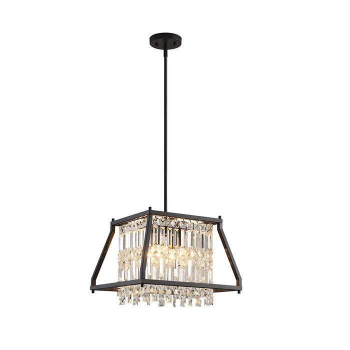 Trapezoidal Black Metallic Crystal Dining Room Chandeliers. 2 Sizes