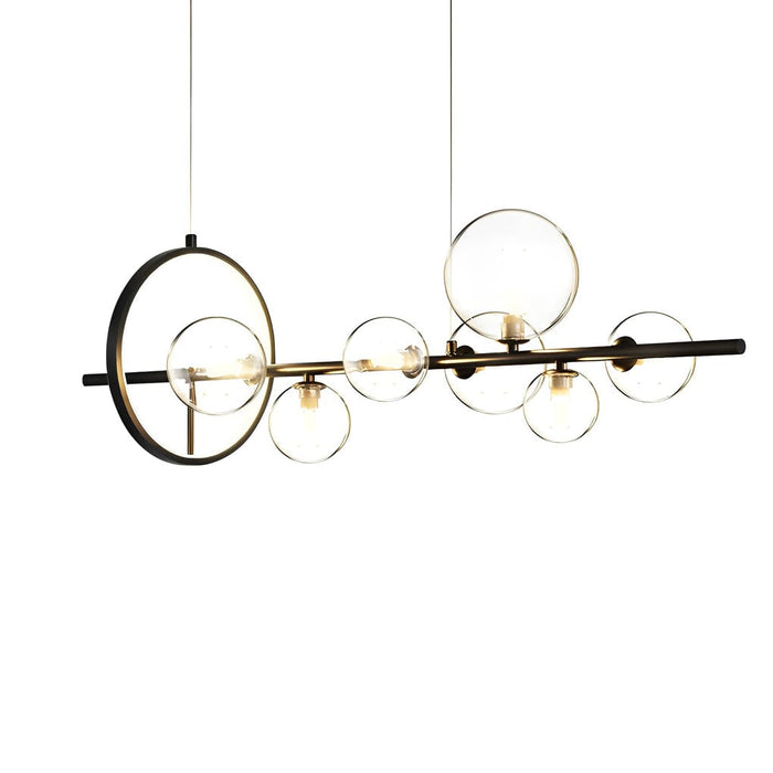 Circular Glass Bubbles LED Black Nordic Dining Room Chandeliers Light
