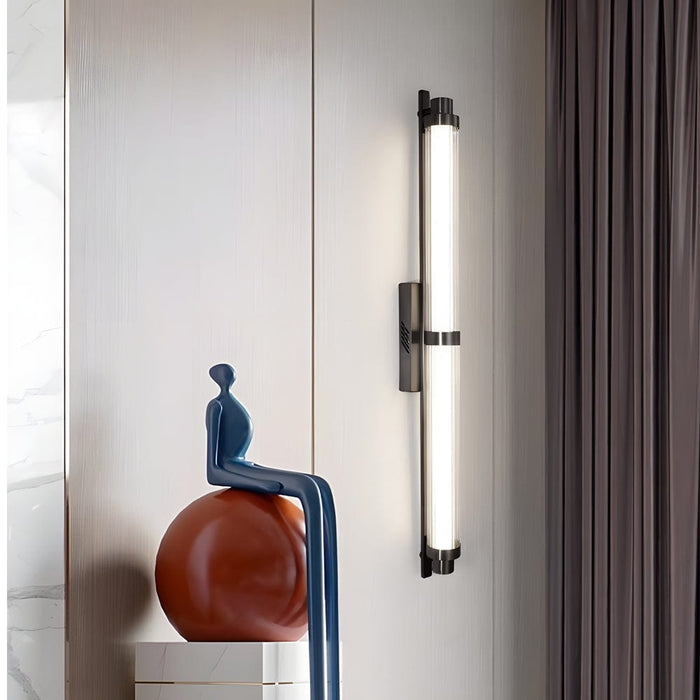 Modern Long Acrylic Tube LED Metallic Indoor Sconce Wall Lamp. 27.55''/35.43