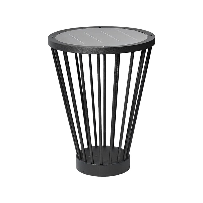 19.5'' Stainless Steel Black Floor Lamp Round Tea Table Outdoor Waterproof Standing Lamp