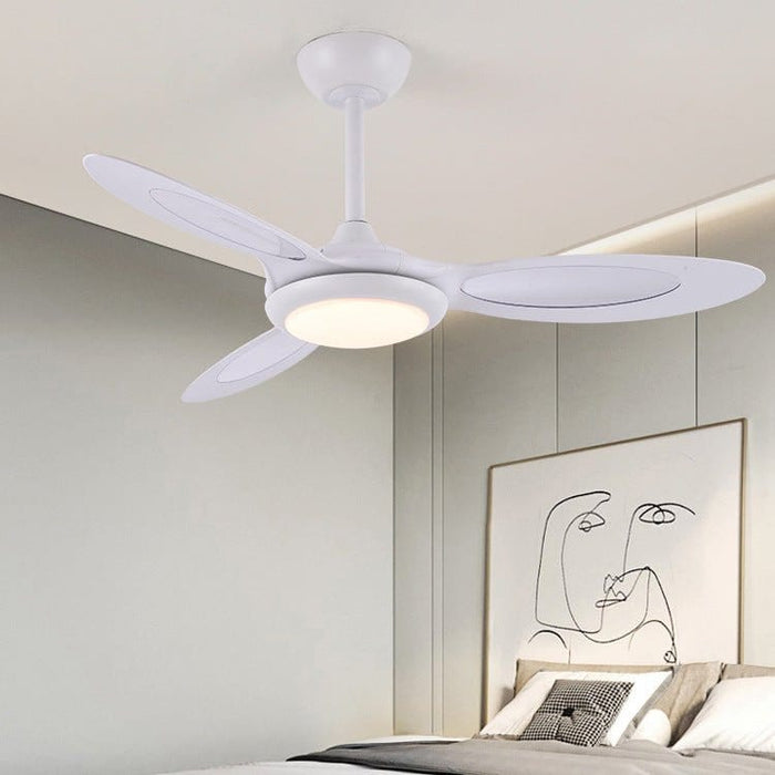 Oval 3 Blades LED Industrial Style Ceiling Fans Lights with Remote Control