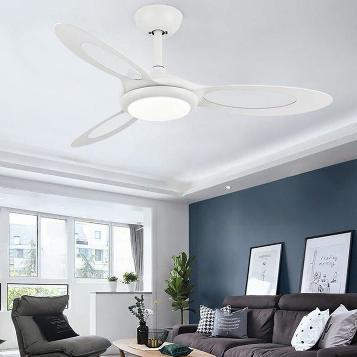 Oval 3 Blades LED Industrial Style Ceiling Fans Lights with Remote Control