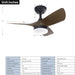 30 in. Bedroom Ceiling Fans, Indoor Walnut Light Fixtures Ceiling Fan, Living Room Fan, Glam Ceiling Fan, 3 Blade Ceiling Fan for Dining Room-2-ErisView