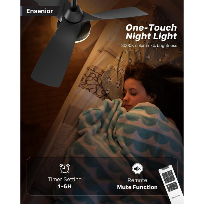 30 in. Black Ceiling Fan with Lights and Remote, Small Ceiling Fan with Light for Bedroom Kitchen Living Room -4-ErisView
