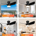 30 in. Black Low Profile Ceiling Fan with Light and Remote, Noiseless Reversible Flush Mount Outdoor Ceiling Fan with Light, Indoor Bedroom Ceiling Fans-2-ErisView