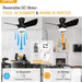 30 in. Black Low Profile Ceiling Fan with Light and Remote, Noiseless Reversible Flush Mount Outdoor Ceiling Fan with Light, Indoor Bedroom Ceiling Fans-5-ErisView