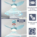 30 in. Blue Ceiling Fans with Lights and Remote, LED Indoor Outdoor Ceiling Fans with 3 Reversible Blades-2-ErisView