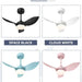 30 in. Blue Ceiling Fans with Lights and Remote, LED Indoor Outdoor Ceiling Fans with 3 Reversible Blades-4-ErisView